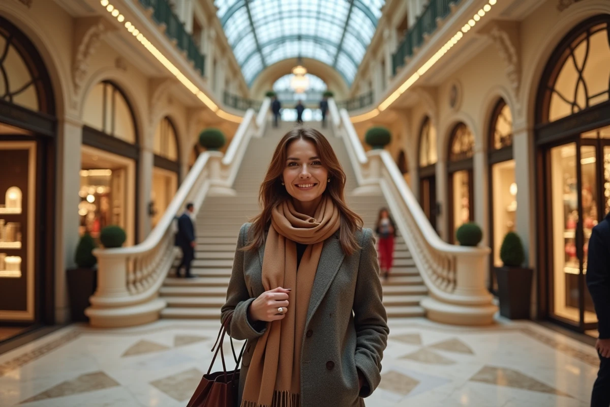 Femme élégante dans un grand magasin français intérieur